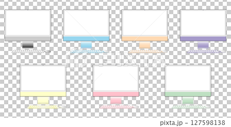 Desktop computer vector illustration colorful 127598138