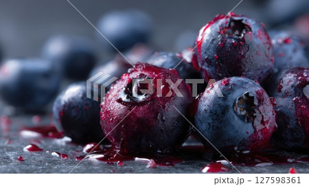 fresh blueberry on dark background 127598361