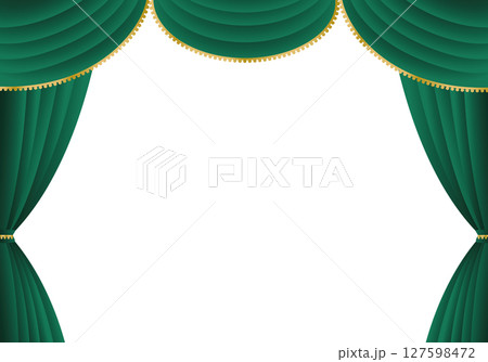 緑の幕・緑のカーテン(ヨコ)背景白 緑の幕・緑のカーテン(ヨコ)背景白 127598472