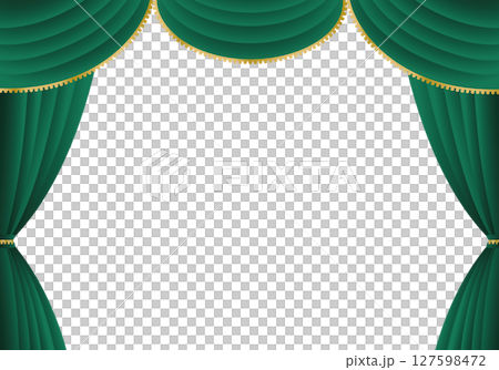 緑の幕・緑のカーテン(ヨコ)背景白 緑の幕・緑のカーテン(ヨコ)背景白 127598472