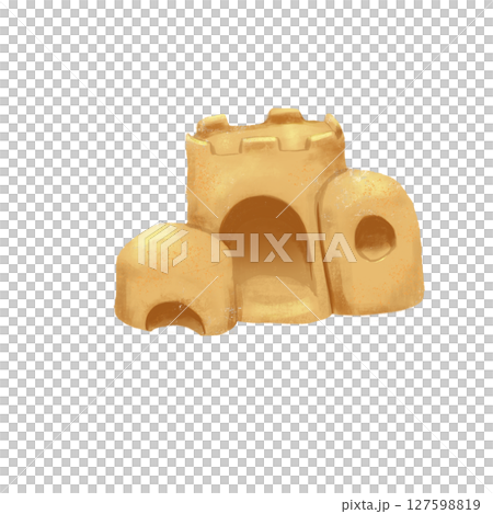 png digital drawing of sea ocean travel - sand castle 127598819