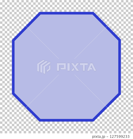 Blue octagonal frame material, simple geometric illustration 127599233