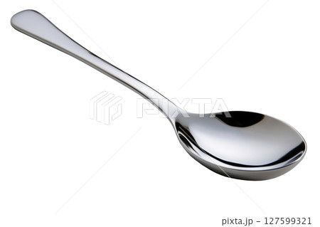 Stainless steel spoon. Generated AI 127599321