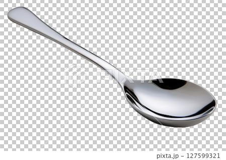 Stainless steel spoon. Generated AI 127599321