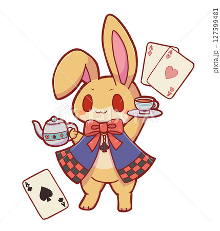 三月うさぎとトランプのイラスト素材 [127599481] - PIXTA
