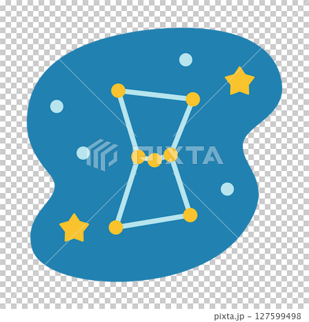 獵戶座 - 流行星座插圖和夜空背景 127599498