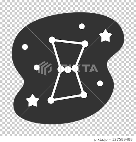 獵戶座 - 流行星座插圖和夜空背景 獵戶座 - 流行星座插圖和夜空背景 127599499