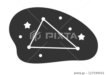 夏の大三角　ポップな星座イラストと夜空の背景 127599501