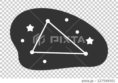 夏の大三角　ポップな星座イラストと夜空の背景 127599501