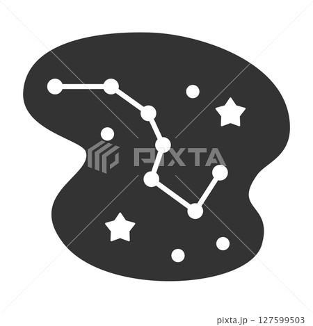 北斗七星　ポップな星座イラストと夜空の背景 127599503