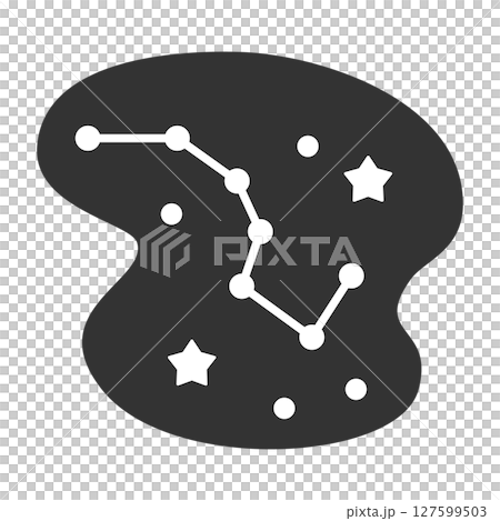 北斗七星　ポップな星座イラストと夜空の背景 127599503