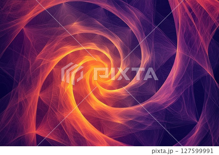 A spiral of orange and purple colors, giving the image a sense of energy and excitement 127599991