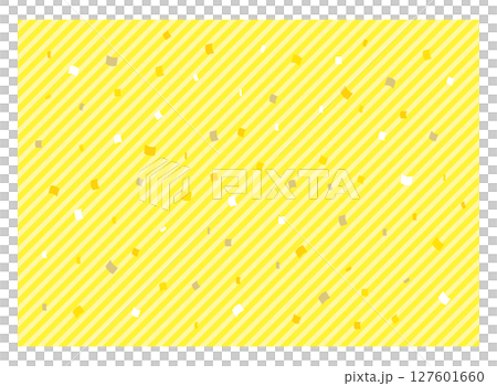 紙吹雪とななめストライプの背景素材 黄色 紙吹雪とななめストライプの背景素材 黄色 127601660