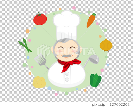Cook and vegetables 127602202