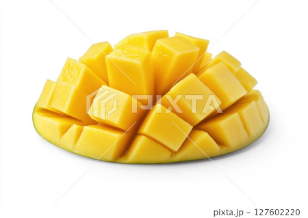 mango slice isolated on white background 127602220