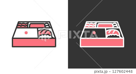 シンプルなお弁当のラインアイコン シンプルなお弁当のラインアイコン 127602448