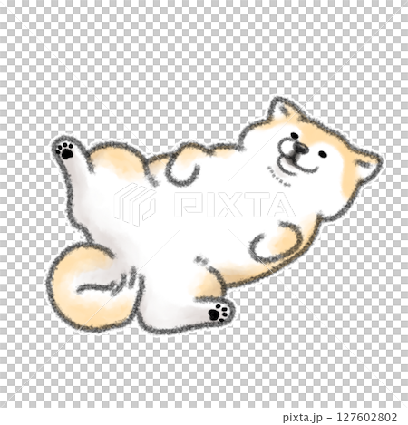 無言で撫でを要求する犬 127602802