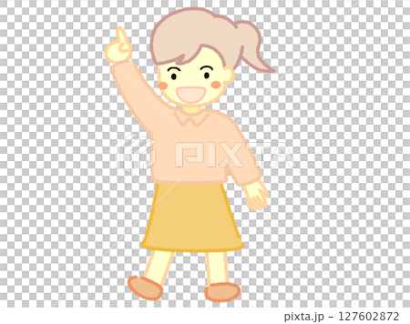 上を指さす女の子 127602872