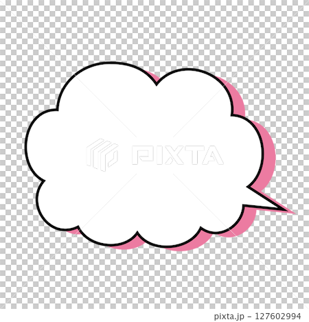 シンプルな吹き出しのイラスト もこもこ シンプルな吹き出しのイラスト もこもこ 127602994