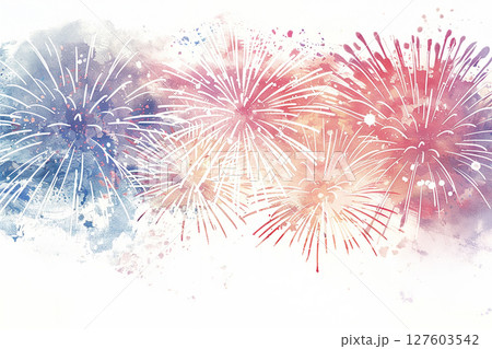 夜空に打ち上がる花火　generative ai 127603542