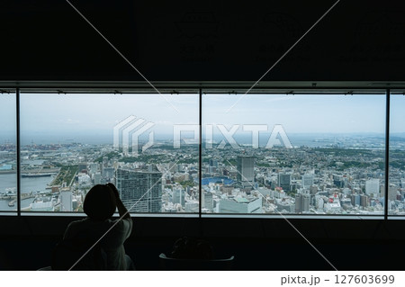 Minato Mirai view from the observation deck of Landmark Tower, Yokohama, Kanagawa, Japan Minato Mirai view from the observation deck of Landmark Tower, Yokohama, Kanagawa, Japan 127603699
