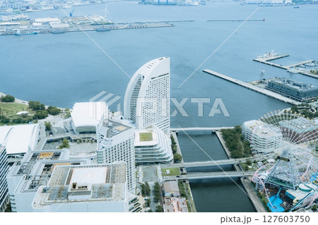 Minato Mirai view from the observation deck of Landmark Tower, Yokohama, Kanagawa, Japan Minato Mirai view from the observation deck of Landmark Tower, Yokohama, Kanagawa, Japan 127603750