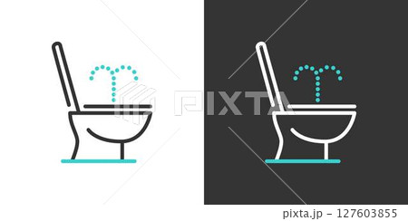 洋式トイレのウォッシュレットアイコン 127603855