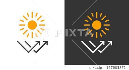太陽の紫外線の線画アイコン 127603871