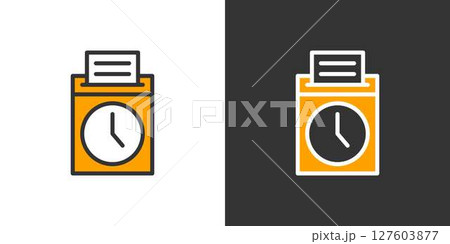 タイムレコーダーのシンプルなラインアイコン 127603877