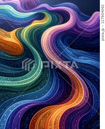 綺麗な帯や波のようなテクスチャー 127604092