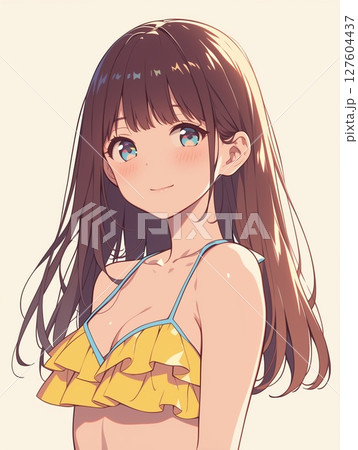 アニメ調の美少女の切り抜き用素材 アニメ調の美少女の切り抜き用素材 127604437