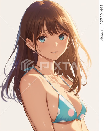 アニメ調の美少女の切り抜き用素材 アニメ調の美少女の切り抜き用素材 127604465