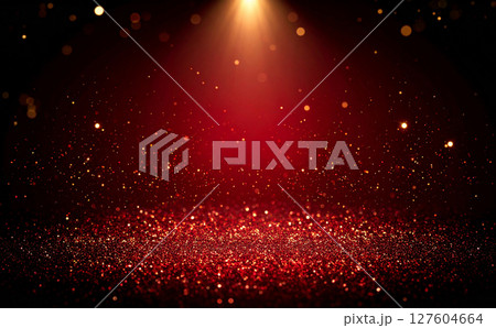 赤いステージの背景 127604664
