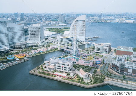 Minato Mirai view from the observation deck of Landmark Tower, Yokohama, Kanagawa, Japan 127604764
