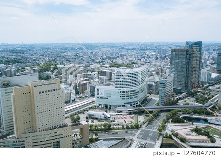 Minato Mirai view from the observation deck of Landmark Tower, Yokohama, Kanagawa, Japan 127604770