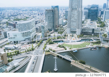Minato Mirai view from the observation deck of Landmark Tower, Yokohama, Kanagawa, Japan 127604771
