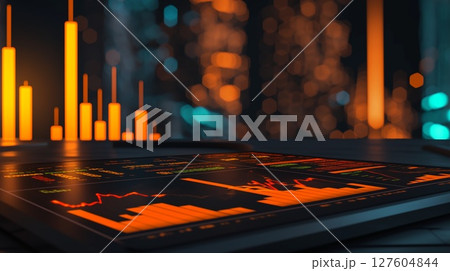 乱高下する為替_株価チャートグラフ 127604844