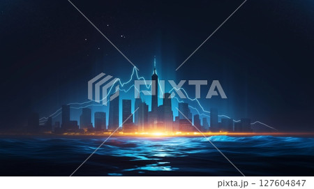 乱高下する為替_株価チャートグラフ 127604847