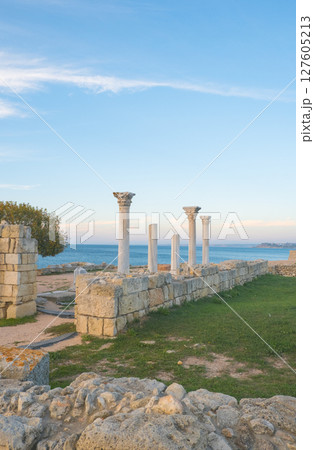 Ruins of the ancient and medieval city of Tauride Chersonesos. Russia, Republic of Crimea, city of Sevastopol Ruins of the ancient and medieval city of Tauride Chersonesos. Russia, Republic of Crimea, city of Sevastopol 127605213