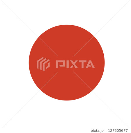 Circle shape of Japan National Flag isolated. 127605677