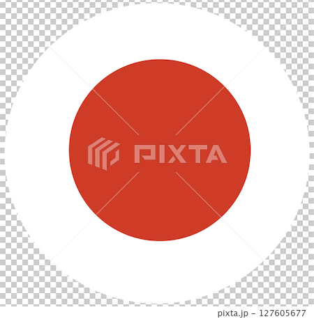 Circle shape of Japan National Flag isolated. 127605677