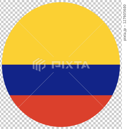 Flag of Colombia in circle shape isolated. 127605680
