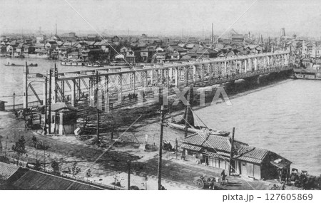 古写真 1907-1918年 東京 隅田川と吾妻橋のパノラマ(墨田区側から浅草方面を望む) 古写真 1907-1918年 東京 隅田川と吾妻橋のパノラマ(墨田区側から浅草方面を望む) 127605869