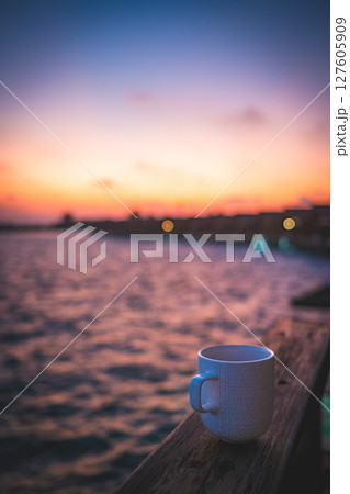 モルディブの海とコテージ モルディブの海とコテージ 127605909