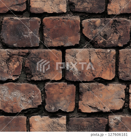 Walls built with weathered bricks showcasing earthy tones and textures 127606181