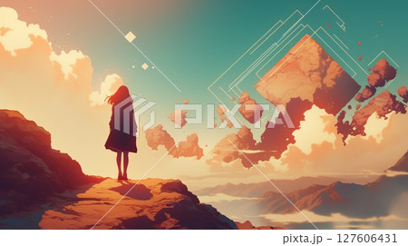 抽象的なデザインアートの背景画像 127606431