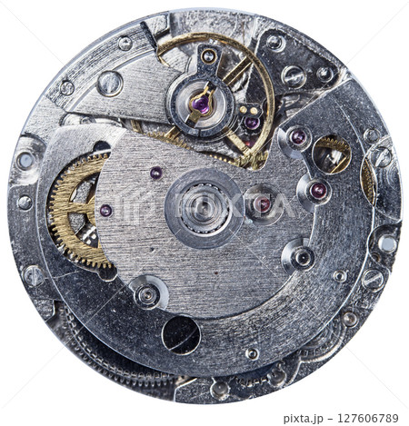 clockwork old mechanical watch, high resolution and detail 127606789