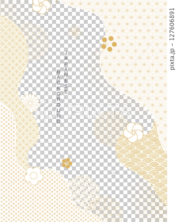 金色の和風の背景/和柄と抽象的な形 金色の和風の背景/和柄と抽象的な形 127606891