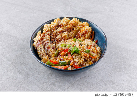 Crispy Chicken Katsu Fried Rice Bowl Crispy Chicken Katsu Fried Rice Bowl 127609487