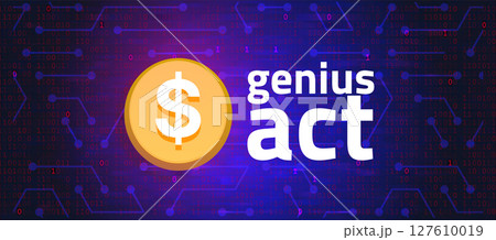 Illustration Representing the GENIUS Act, First US Legislative Bill to Regulate Stablecoins 127610019